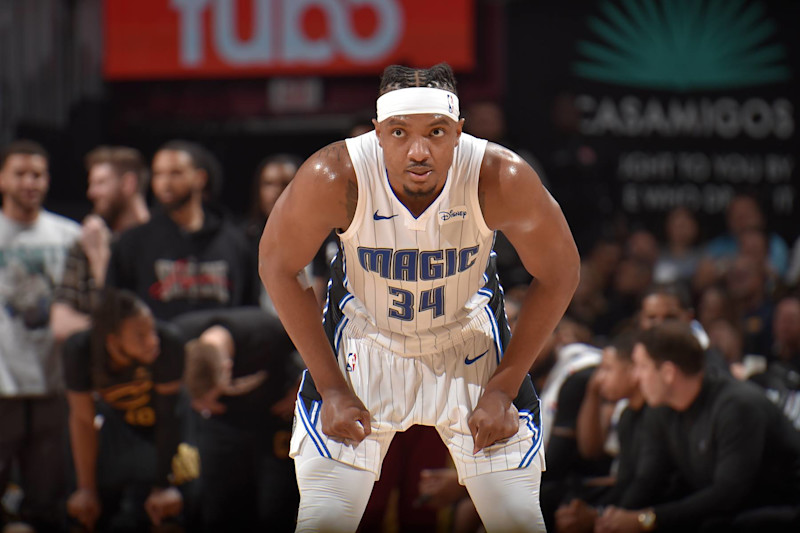 CLEVELAND, OH - APRIL 30: Wendell Carter Jr. #34 of the Orlando Magic looks on during the game against the Cleveland Cavaliers during Round 1 Game 5 of the 2024 NBA Playoffs on April 30, 2024 at Rocket Mortgage FieldHouse in Cleveland, Ohio. NOTE TO USER: User expressly acknowledges and agrees that, by downloading and/or using this Photograph, user is consenting to the terms and conditions of the Getty Images License Agreement. Mandatory Copyright Notice: Copyright 2024 NBAE (Photo by David Liam Kyle/NBAE via Getty Images)