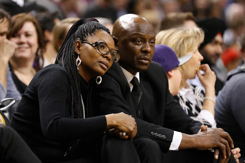 TORONTO, ON - MARCH 18: Timberwolves' Andrew Wiggins' parents Marita Payne and Mitchell Wiggins  watch their son play during action between Minnesota Timberwolves and Toronto Raptors at the Air Canada Centre.        (Bernard Weil/Toronto Star via Getty Images)