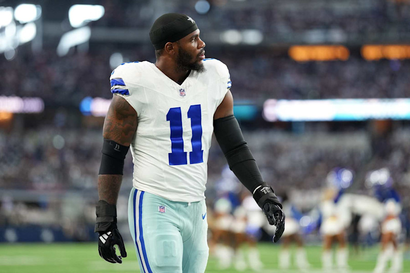 ARLINGTON, TEXAS - SEPTEMBER 22: Dallas Cowboys linebacker Micah Parsons #11 walks on the field before the game against the Baltimore Ravens at AT&T Stadium on September 22, 2024 in Arlington, Texas. (Photo by Sam Hodde/Getty Images)