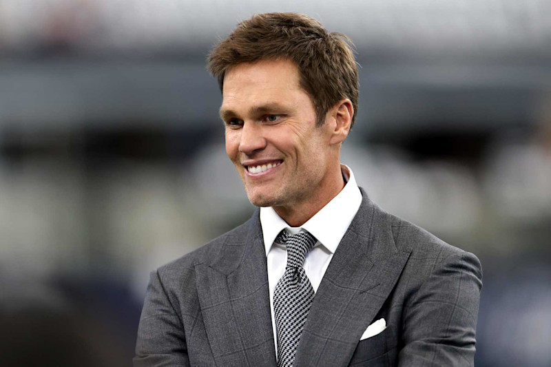 ARLINGTON, TEXAS - OCTOBER 13: Tom Brady, former NFL quarterback, looks on before the Detroit Lions play the Dallas Cowboys at AT&T Stadium on October 13, 2024 in Arlington, Texas. (Photo by Ron Jenkins/Getty Images)