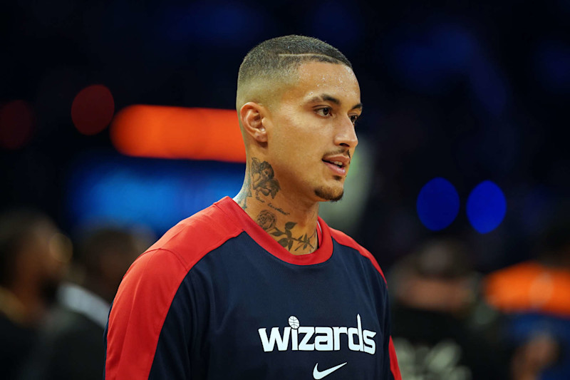 NEW YORK, NEW YORK - OCTOBER 09: Kyle Kuzma #33 of the Washington Wizards looks on against the New York Knicks prior to the preseason game at Madison Square Garden on October 09, 2024 in New York City. NOTE TO USER: User expressly acknowledges and agrees that, by downloading and or using this Photograph, user is consenting to the terms and conditions of the Getty Images License Agreement. (Photo by Evan Bernstein/Getty Images)