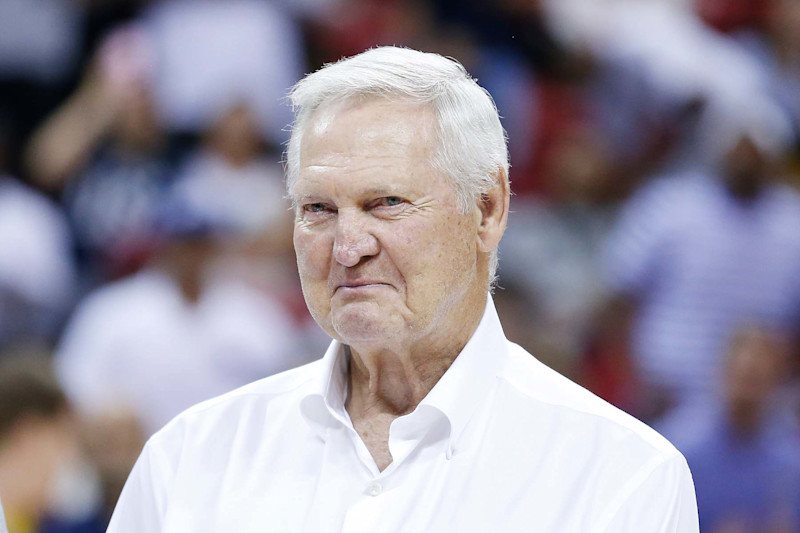 LAS VEGAS, NEVADA - JULY 10: Executive board member Jerry West of the LA Clippers watches the action between the Los Angeles Lakers and the New York Knicks during the 2019 Summer League at the Thomas & Mack Center on July 10, 2019 in Las Vegas, Nevada. NOTE TO USER: User expressly acknowledges and agrees that, by downloading and or using this photograph, User is consenting to the terms and conditions of the Getty Images License Agreement. (Photo by Michael Reaves/Getty Images)