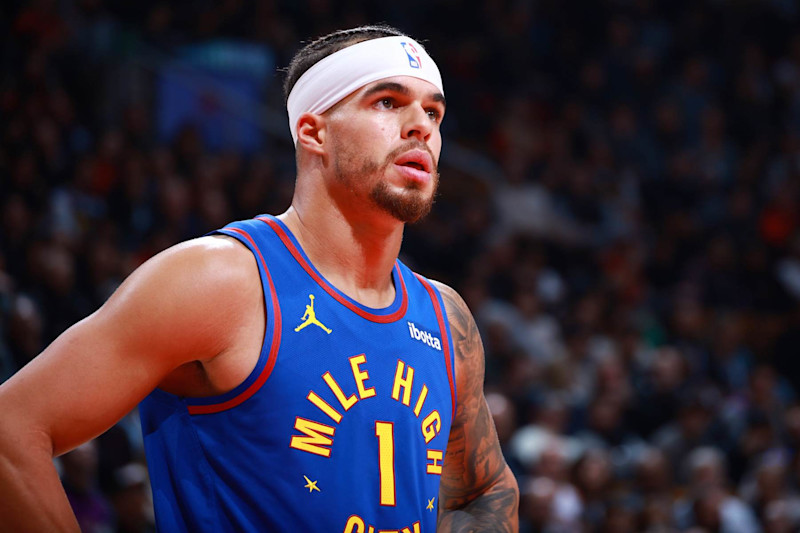 TORONTO, CANADA - OCTOBER 28: Michael Porter Jr. #1 of the Denver Nuggets looks on during the game against the Toronto Raptors on October 28, 2024 at the Scotiabank Arena in Toronto, Ontario, Canada.  NOTE TO USER: User expressly acknowledges and agrees that, by downloading and or using this Photograph, user is consenting to the terms and conditions of the Getty Images License Agreement.  Mandatory Copyright Notice: Copyright 2024 NBAE (Photo by Vaughn Ridley/NBAE via Getty Images)