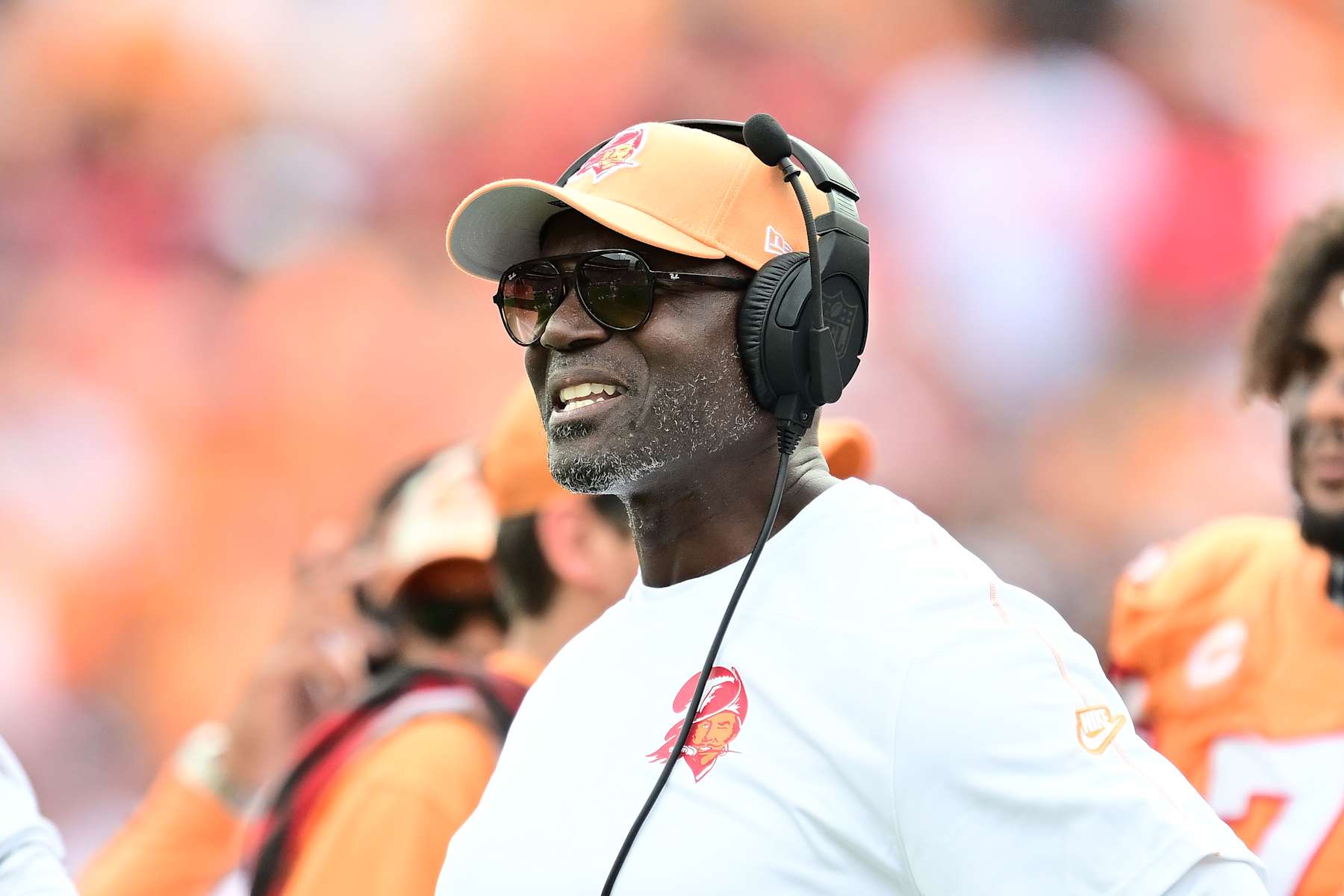 TAMPA, FLORIDA - OCTOBER 27: Head coach Todd Bowles of the Tampa Bay Buccaneers looks on during the second quarter against the Atlanta Falcons at Raymond James Stadium on October 27, 2024 in Tampa, Florida. (Photo by Julio Aguilar/Getty Images)