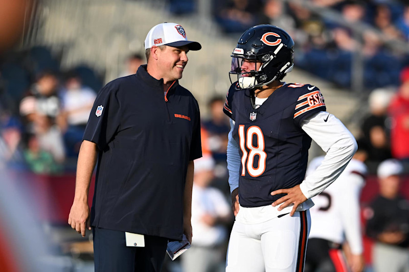 Former Bears offensive coordinator Shane Waldron and QB Caleb Williams