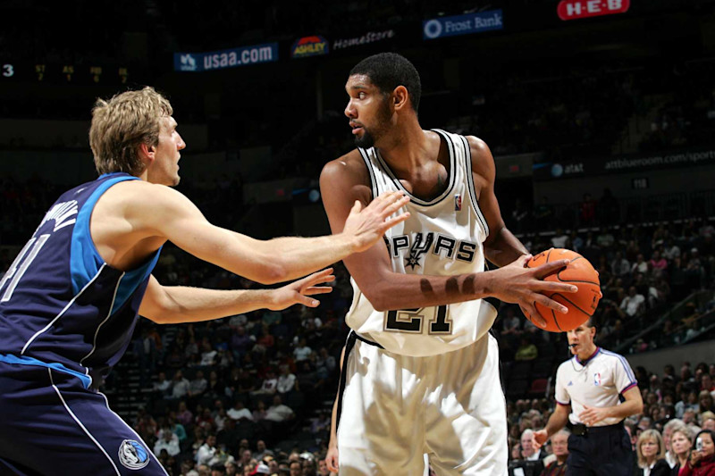 Dirk Nowitzki and Tim Duncan