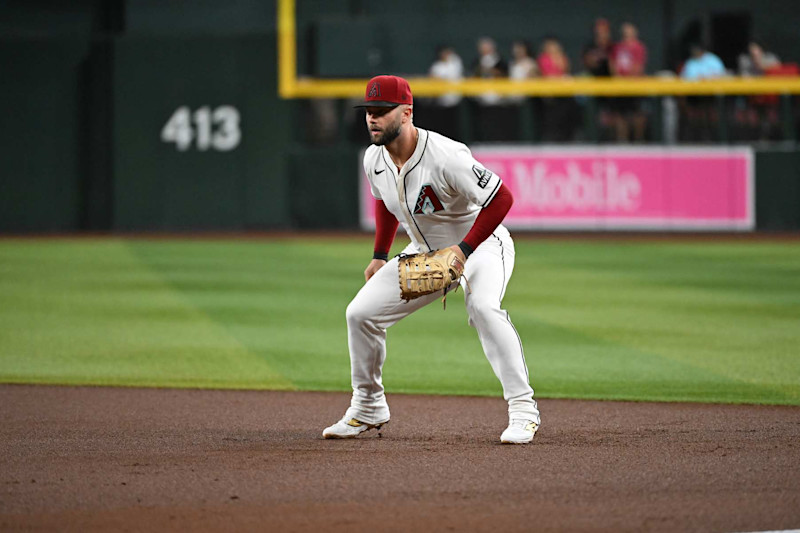 PHOENIX, ARIZONA - SEPTEMBER 25: Christian Walker #53 of the Arizona Diamondbacks gets ready to make a play against the San Francisco Giants at Chase Field on September 25, 2024 in Phoenix, Arizona. (Photo by Norm Hall/Getty Images)