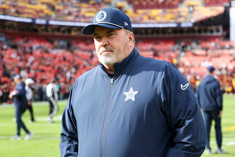 LANDOVER, MARYLAND - NOVEMBER 24: Head coach Mike McCarthy of the Dallas Cowboys is seen on the field prior to a game against the Washington Commanders at Northwest Stadium on November 24, 2024 in Landover, Maryland. The Cowboys defeated the Commanders 34-26. (Kara Durrette/Getty Images)