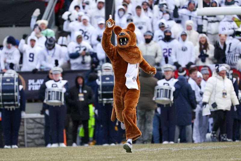 UNIVERSITY PARK, PA - DECEMBER 21: Penn State Nittany Lions mascot runs onto the field during the College Football Playoff First Round game between SMU and Penn State on December 21, 2024 at Beaver Stadium in University Park, PA.  (Photo by George Walker/Icon Sportswire via Getty Images)