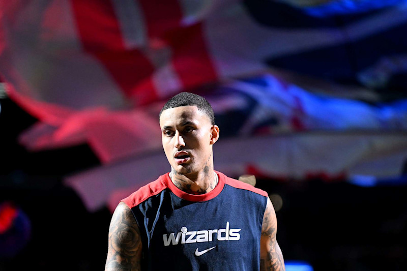 WASHINGTON, DC - NOVEMBER 27: Kyle Kuzma #33 of the Washington Wizards is introduced before the game against the LA Clippers at Capital One Arena on November 27, 2024 in Washington, DC. NOTE TO USER: User expressly acknowledges and agrees that, by downloading and or using this photograph, User is consenting to the terms and conditions of the Getty Images License Agreement. (Photo by G Fiume/Getty Images)