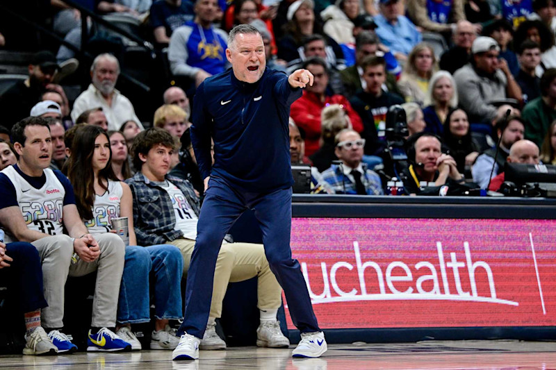 DENVER, COLORADO - DECEMBER 23: Head coach Michael Malone of the Denver Nuggets yells to players in the second half against the Phoenix Suns at Ball Arena on December 23, 2024, 2024 in Denver, Colorado. NOTE TO USER: User expressly acknowledges and agrees that, by downloading and or using this photograph, User is consenting to the terms and conditions of the Getty Images License Agreement. (Photo by Dustin Bradford/Getty Images)