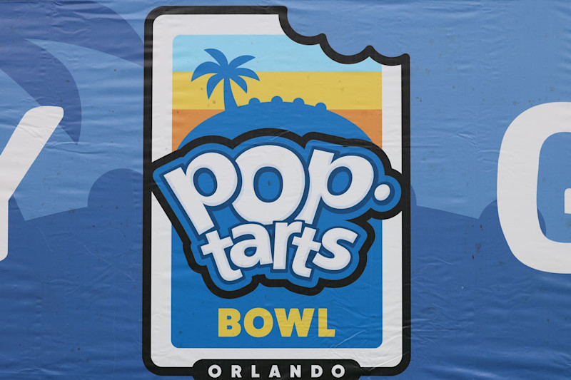 ORLANDO, FL - DECEMBER 28: bowl signage is displayed for the Pop-Tarts Bowl game between the Iowa State Cyclones and the Miami Hurricanes on Saturday, December 28, 2024 at Camping World Stadium in Orlando, Fla. (Photo by Peter Joneleit/Icon Sportswire via Getty Images)