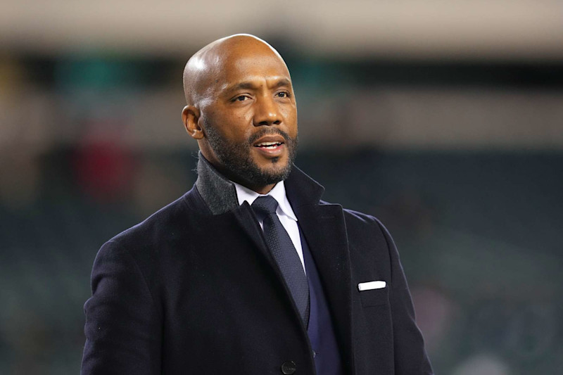 PHILADELPHIA, PA - JANUARY 08: ESPN Monday Night Football announcer Louis Riddick looks on prior to the game between the Dallas Cowboys and Philadelphia Eagles at Lincoln Financial Field on January 8, 2022 in Philadelphia, Pennsylvania. (Photo by Mitchell Leff/Getty Images)