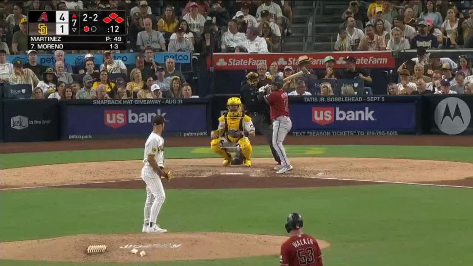 Moreno hits a grand slam to help the Diamondbacks beat the Padres