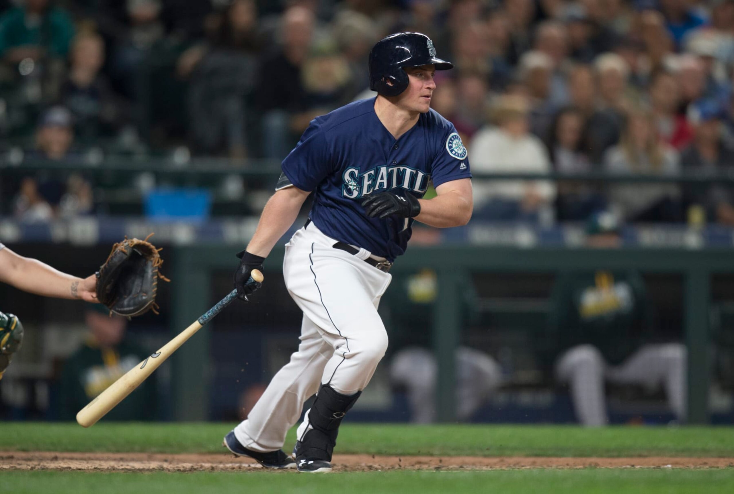 SEATTLE, WA - SEPTEMBER 30: Kyle Seager #15 of the Seattle Mariners takes a swing during an at-bat in a game against the Oakland Athletics at Safeco Field on September 30, 2016 in Seattle, Washington. The Mariners won the game 5-1. (Photo by Stephen Brashear/Getty Images)