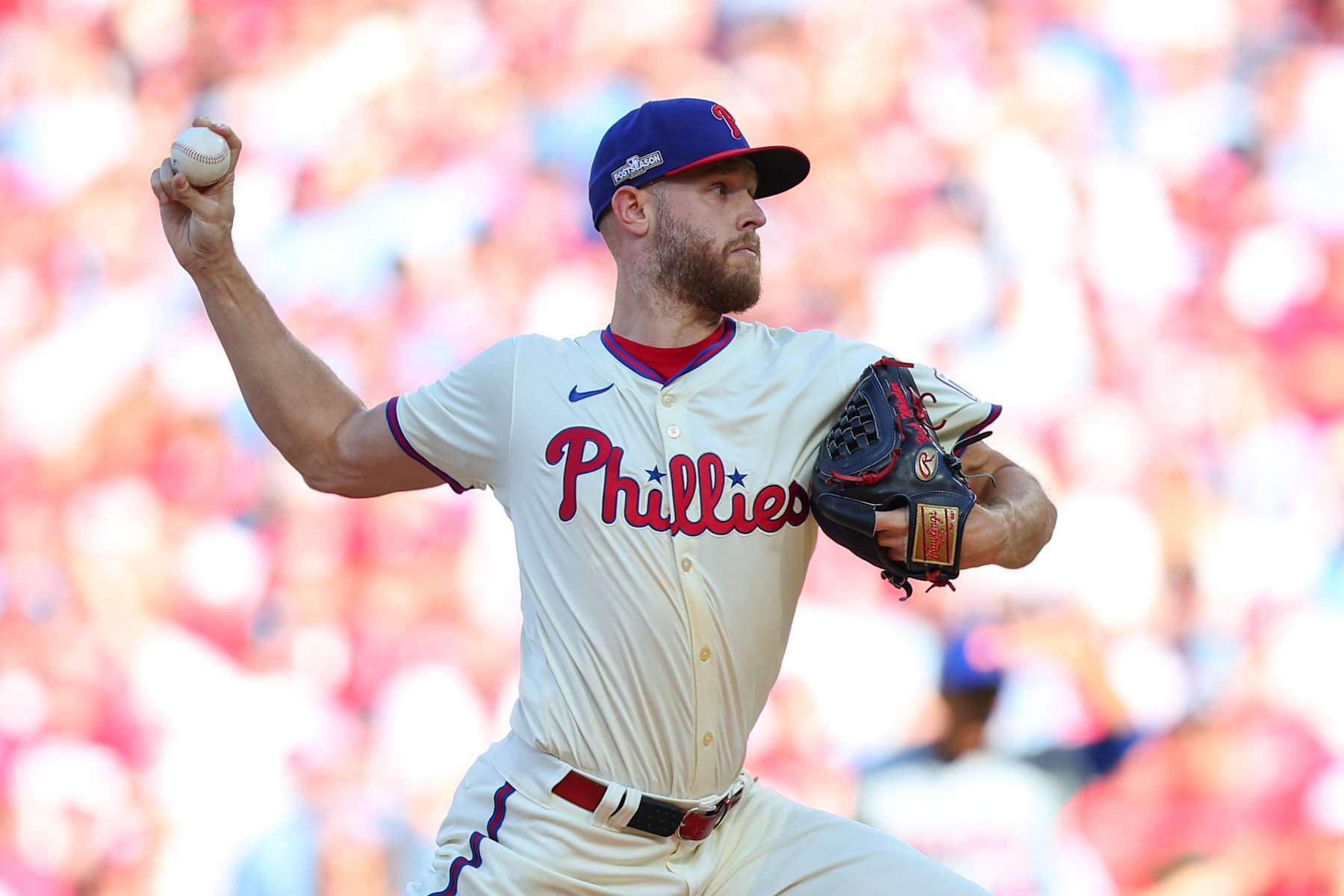 PHILADELPHIA, PENNSYLVANIA - OCTOBER 5: Zack Wheeler #45 of the Philadelphia Phillies delivers a pitch against the New York Mets in the first inning at Citizens Bank Park on October 5, 2024 in Philadelphia, Pennsylvania. The Mets won 6-2. (Photo by Heather Barry/Getty Images)