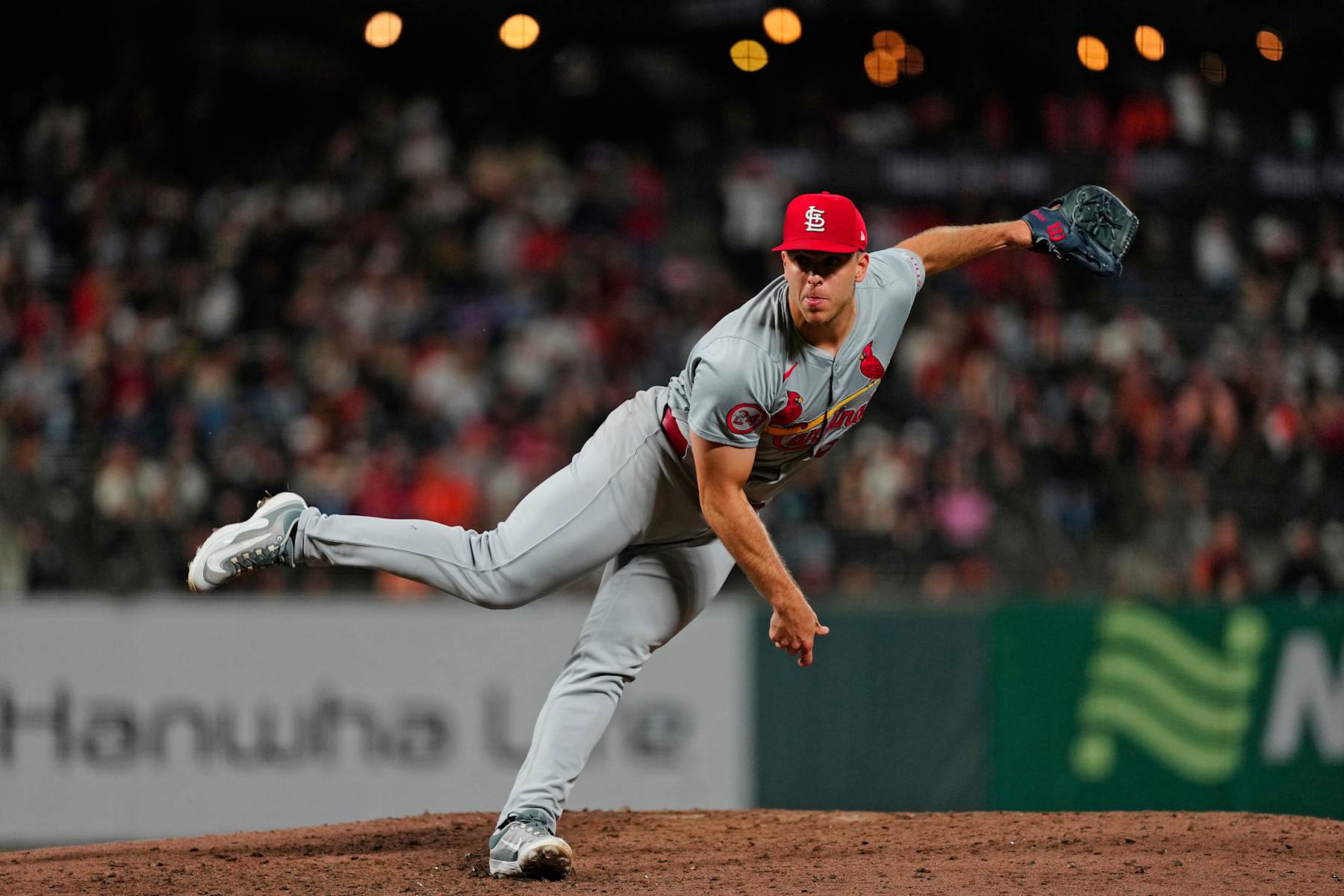 SAN FRANCISCO, CALIFORNIA - SEPTEMBER 27: Ryan Helsley #56 of the St. Louis Cardinals pitches at Oracle Park on September 27, 2024 in San Francisco, California. (Photo by Suzanna Mitchell/San Francisco Giants/Getty Images)