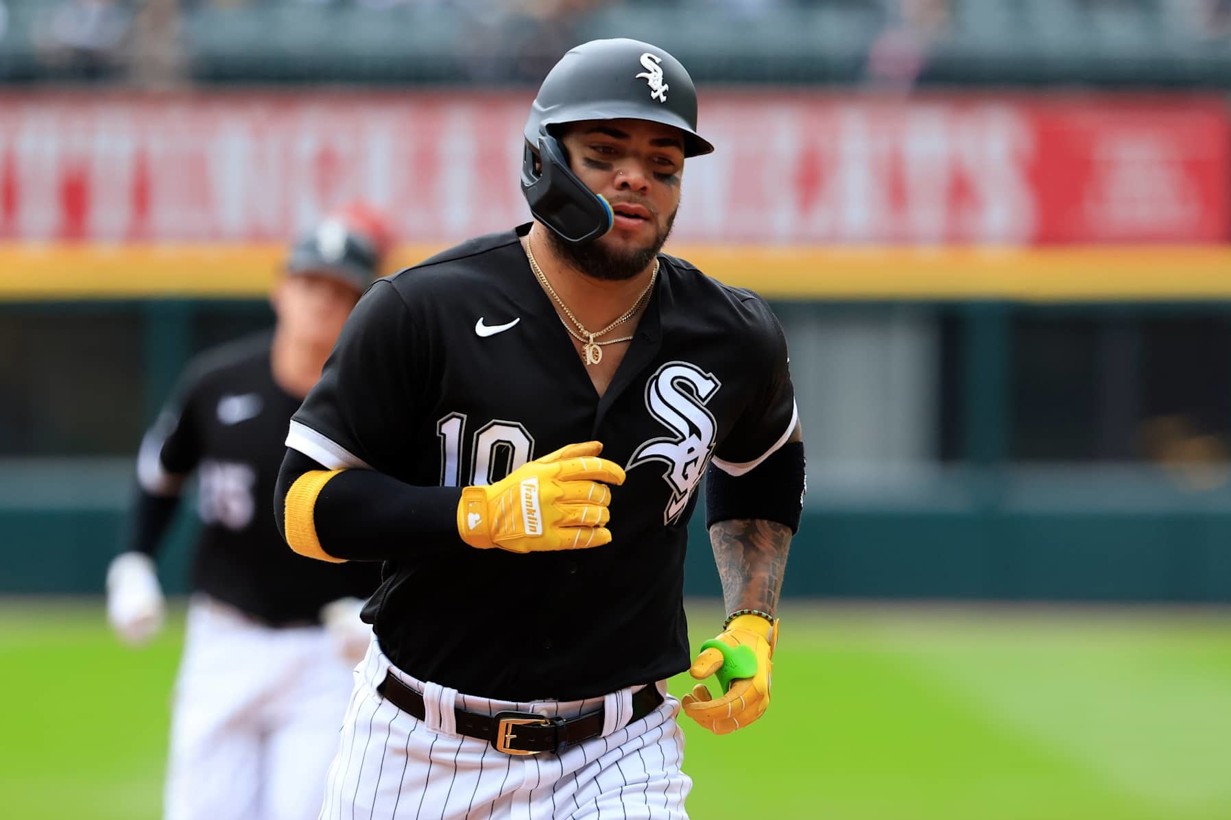 CHICAGO, ILLINOIS - SEPTEMBER 28: Yoan Moncada #10 of the Chicago White Sox runs the bases in the game against the Arizona Diamondbacks at Guaranteed Rate Field on September 28, 2023 in Chicago, Illinois. (Photo by Justin Casterline/Getty Images)