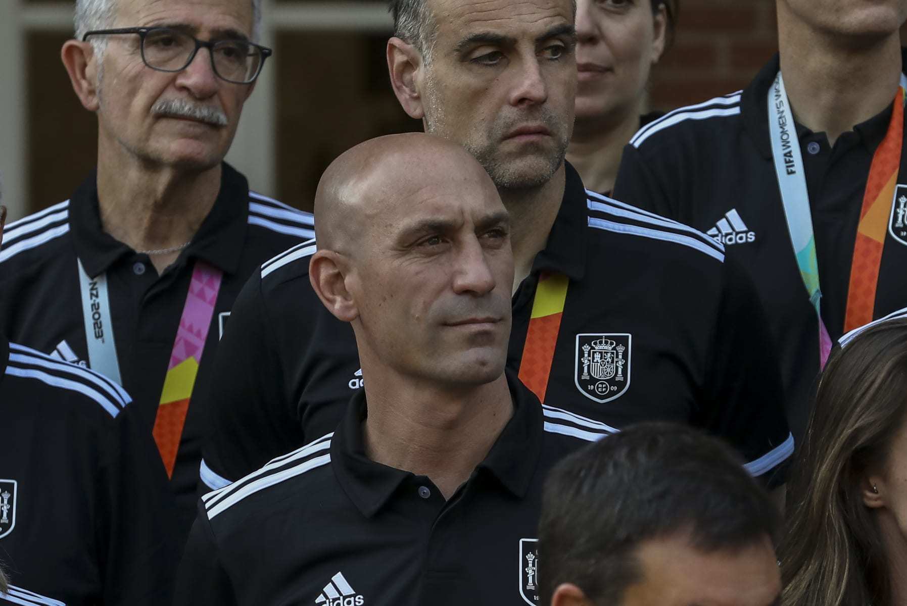 MADRID, SPAIN - AUGUST 22: Spanish FA president Luis Rubiales attends a reception to the Spanish women’s national football team at Moncloa Palace after they won the Australia and New Zealand FIFA Women's World Cup 2023, on August 22, 2023 in Madrid, Spain. The Spanish women's team have won their first-ever World Cup after beating England 1-0 in the final. (Photo by Pablo Blazquez Dominguez/Getty Images)