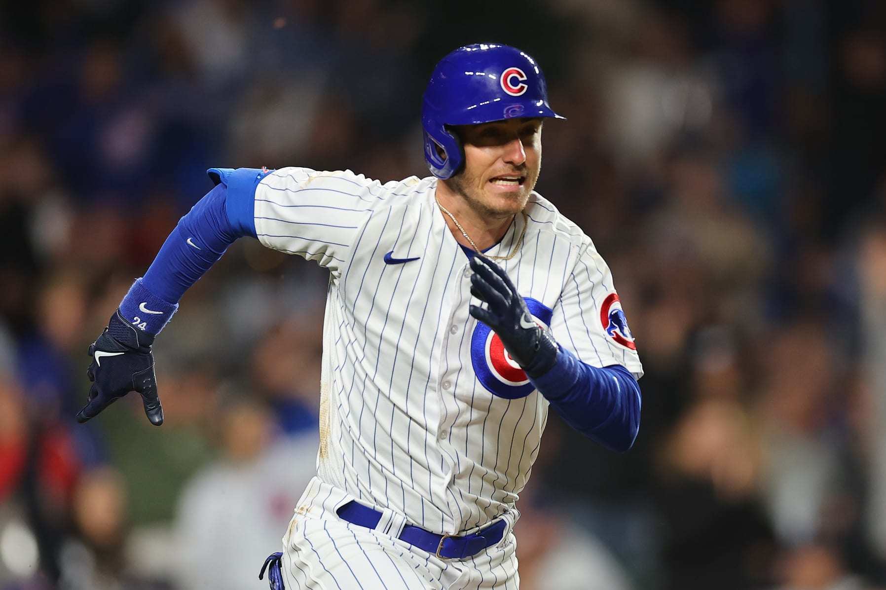 Cody Bellinger #24 of the Chicago Cubs during the 2023 MLB London