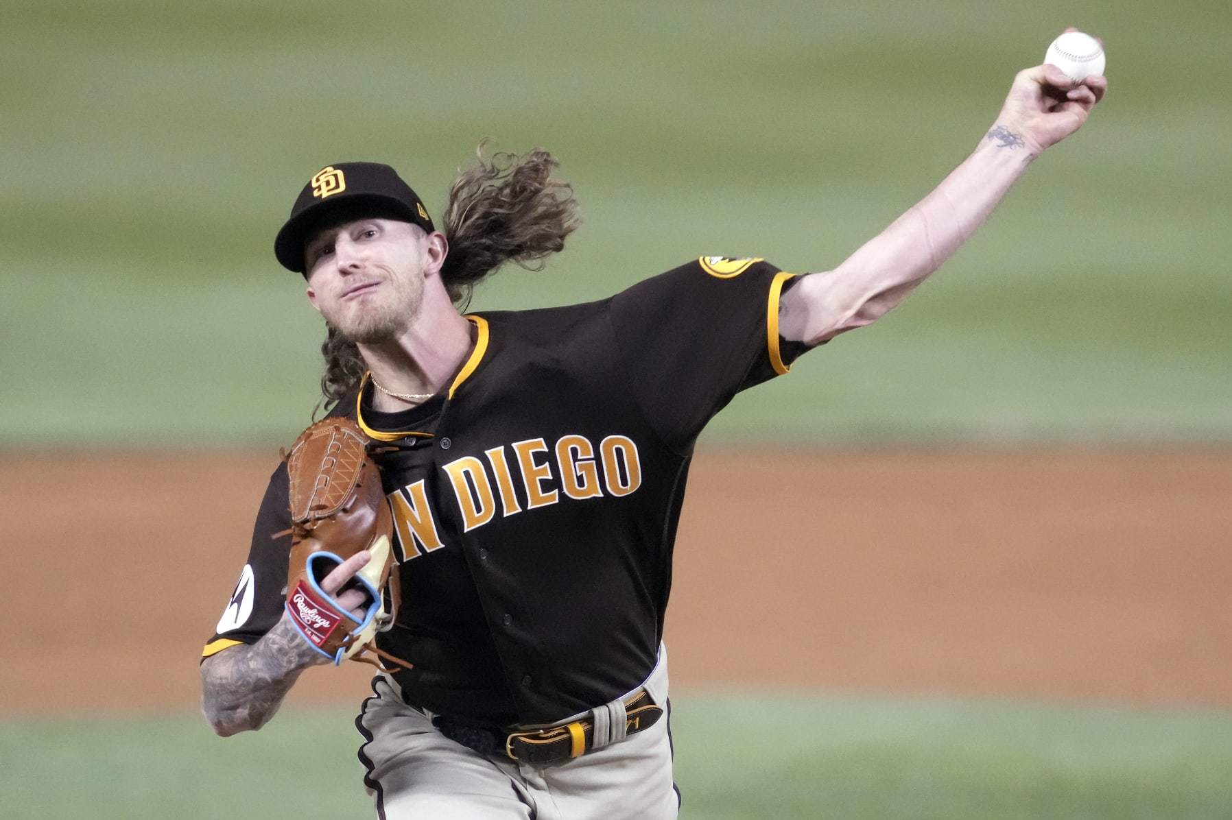 WASHINGTON, DC - MAY 23: Josh Hader #71 of the San Diego Padres pitches during a baseball game against the Washington Nationals at Nationals Park on May 23, 2023 in Washington, DC. (Photo by Mitchell Layton/Getty Images)