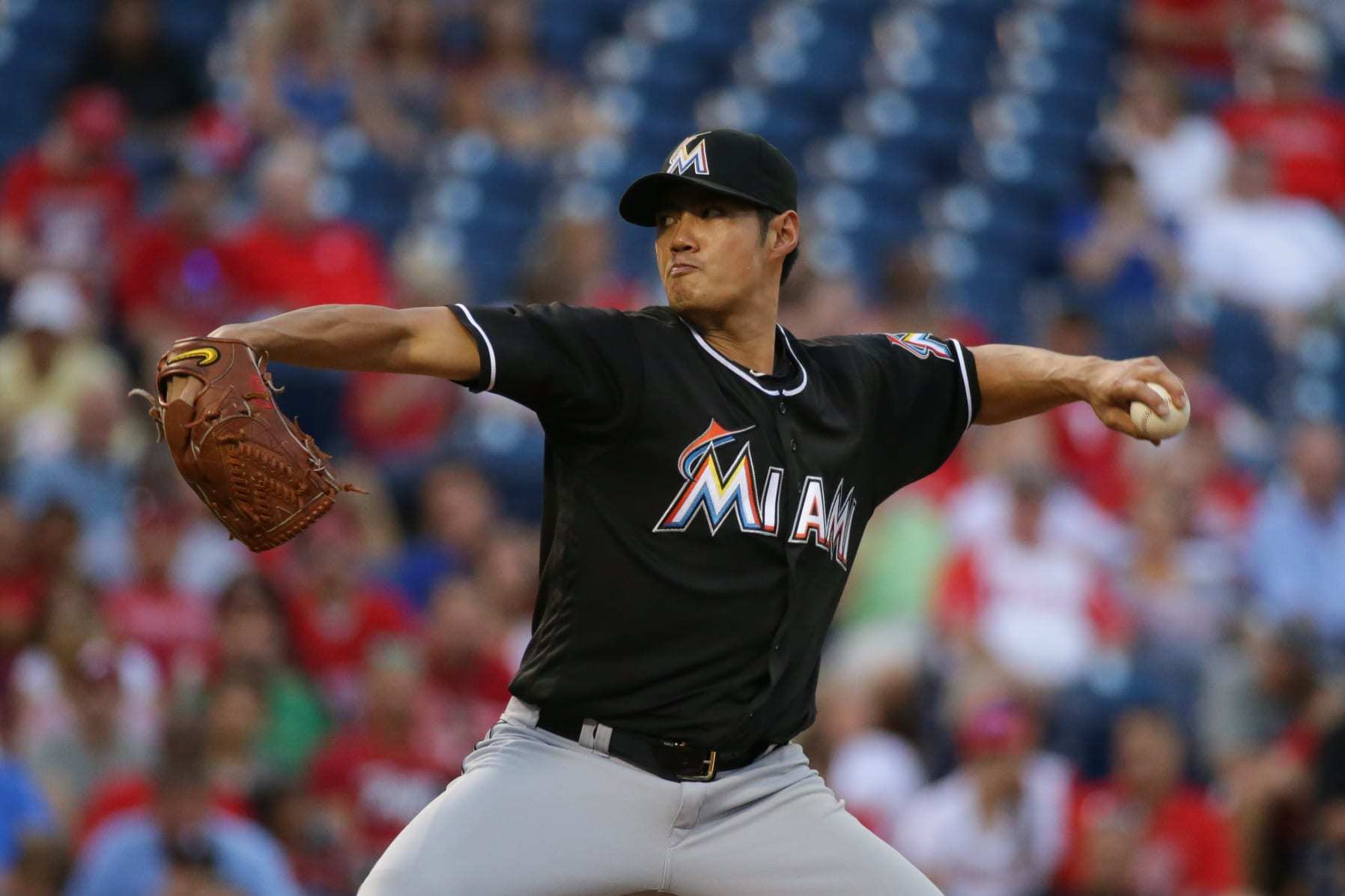 PHILADELPHIA, PA - JULY 20: Wei-Yin Chen #54 of the Miami Marlins throws a pitch during a game against the Philadelphia Phillies at Citizens Bank Park on July 20, 2016 in Philadelphia, Pennsylvania. The Phillies won 4-1. (Photo by Hunter Martin/Getty Images)