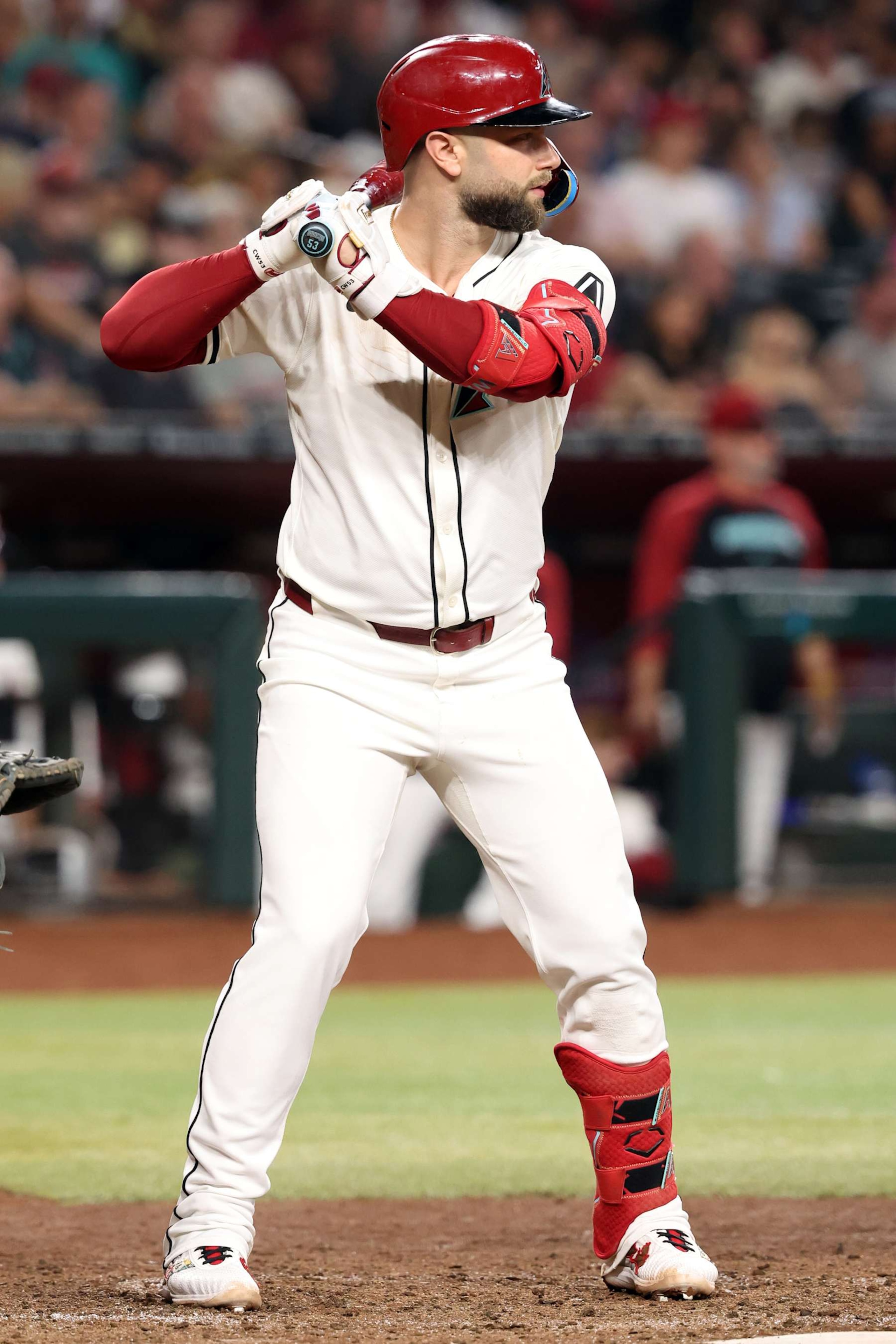 PHOENIX, ARIZONA - SEPTEMBER 27: Christian Walker #53 of the Arizona Diamondbacks bats during the game against the San Diego Padres at Chase Field on September 27, 2024 in Phoenix, Arizona. The Padres defeated the Diamondbacks 5-3. (Photo by Chris Coduto/Getty Images) PHOENIX, ARIZONA - SEPTEMBER 27: Christian Walker #53 of the Arizona Diamondbacks bats during the game against the San Diego Padres at Chase Field on September 27, 2024 in Phoenix, Arizona. The Padres defeated the Diamondbacks 5-3. (Photo by Chris Coduto/Getty Images)
