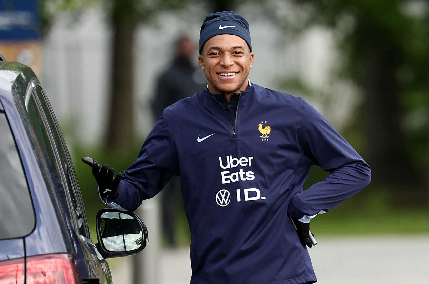 France's forward Kylian Mbappe leaves without taking part in the training session as part of the team's preparation for the UEFA Euro 2024 European football championships in Clairefontaine-en-Yvelines on June 2, 2024. (Photo by FRANCK FIFE / AFP) (Photo by FRANCK FIFE/AFP via Getty Images)