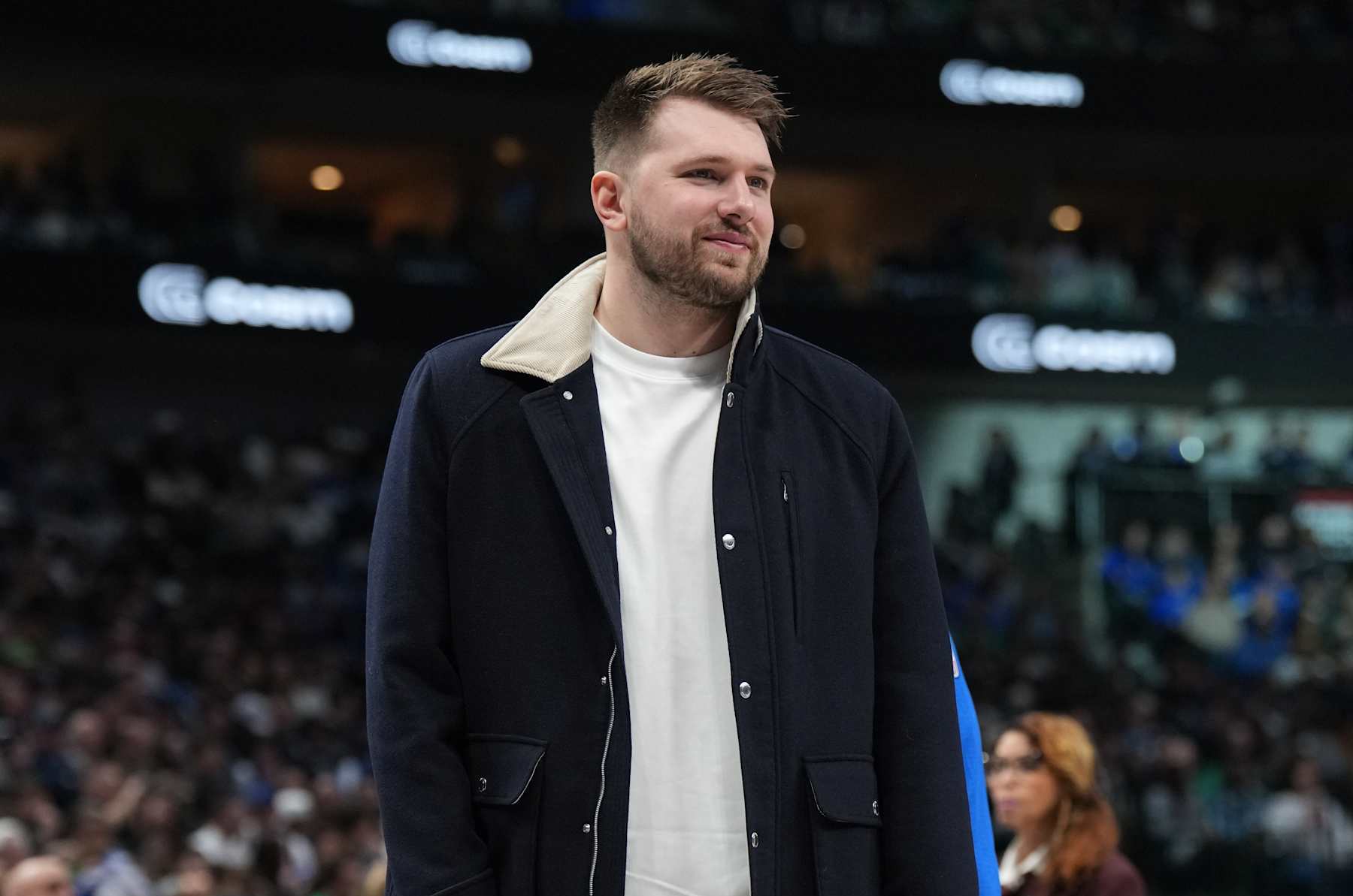 DALLAS, TX - JANUARY 25: Luka Doncic #77 of the Dallas Mavericks looks on during the game against the Boston Celtics on January 25, 2025 at American Airlines Center in Dallas, Texas. NOTE TO USER: User expressly acknowledges and agrees that, by downloading and or using this photograph, User is consenting to the terms and conditions of the Getty Images License Agreement. Mandatory Copyright Notice: Copyright 2025 NBAE (Photo by Glenn James/NBAE via Getty Images)