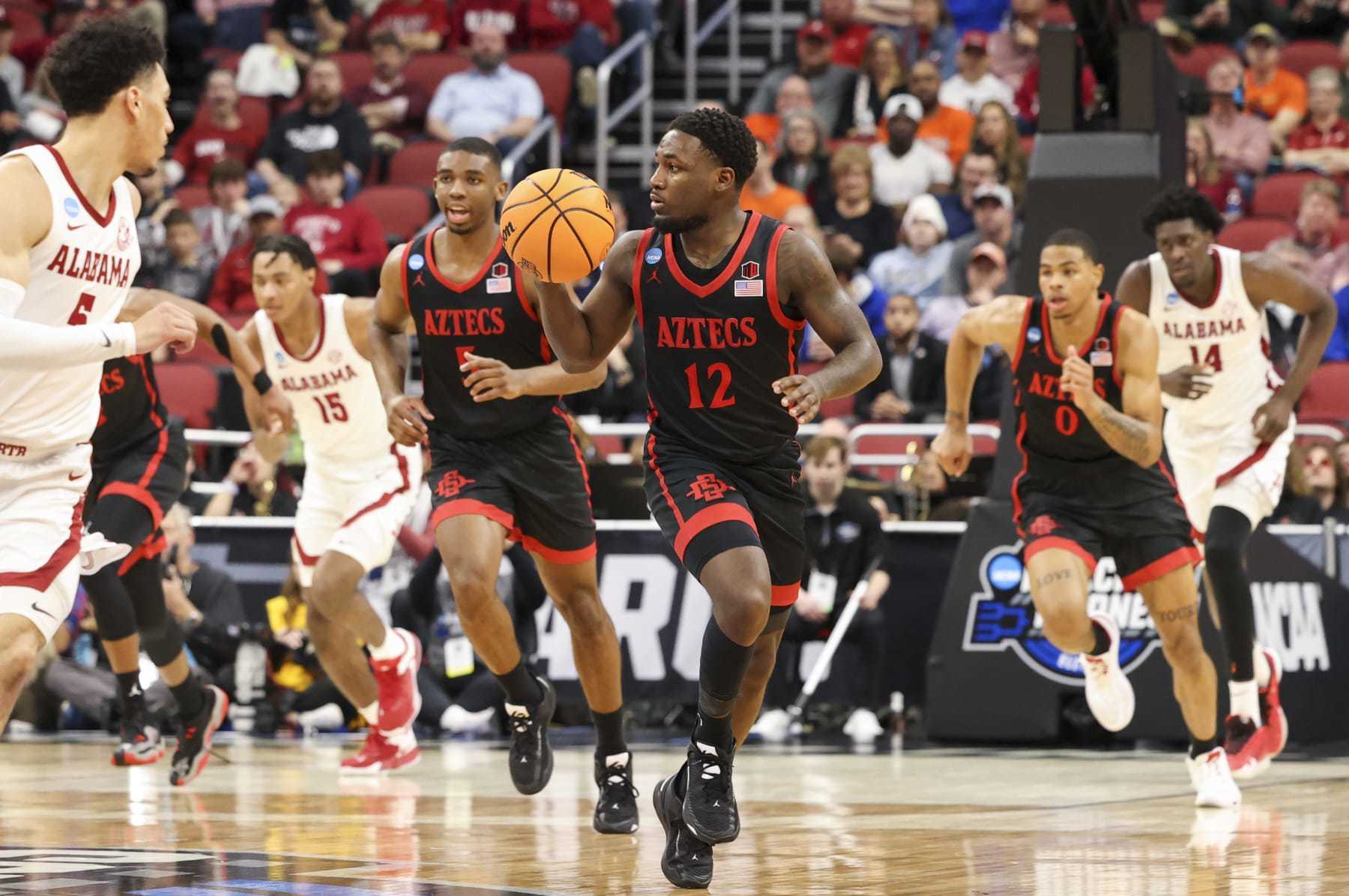 NCAA Basketball Jersey Darrion Trammell San Diego State Aztecs College 2023 Final Four Blue #12