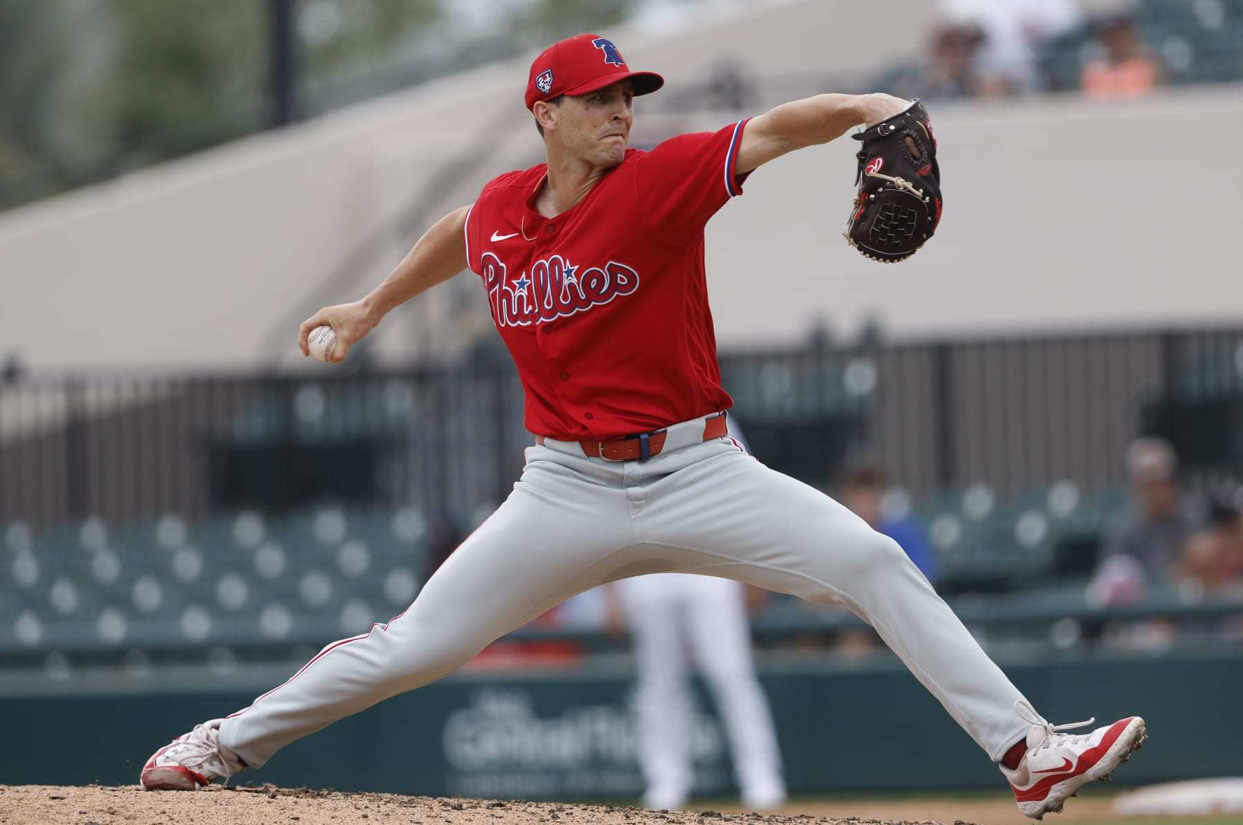 LAKELAND, - MARCH 16: Griff McGarry #46 of the Philadelphia Phillies pitches during the 2024 Spring Breakout Game between the Philadelphia Phillies and the Detroit Tigers at Publix Field at Joker Marchant Stadium on Saturday, March 16, 2024 in Lakeland, Florida. (Photo by Scott Audette/MLB Photos via Getty Images)
