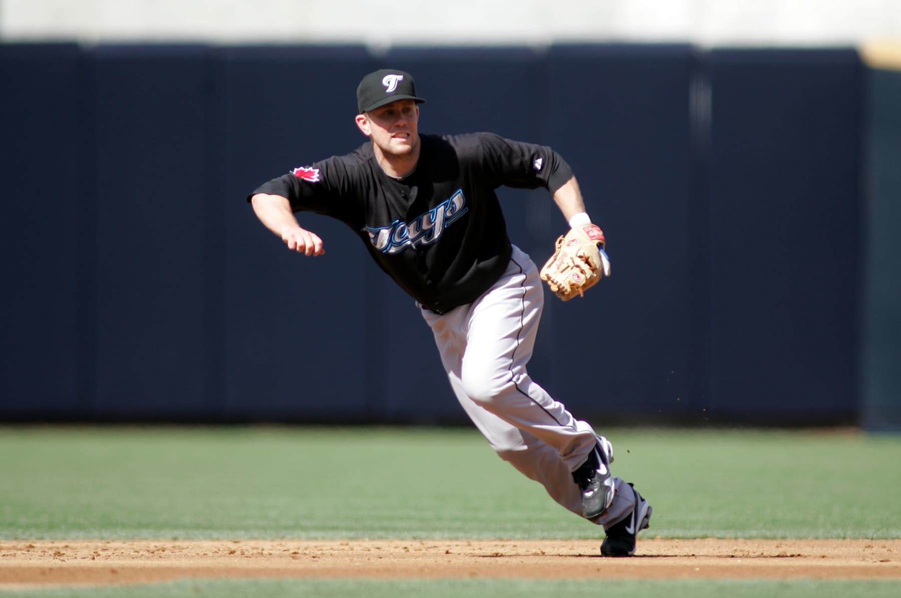 SAN DIEGO - JUNE 16: Aaron Hill #2 of the Toronto Blue Jays plays second base during the game against the San Diego Padres at Petco Park on June 16, 2010 in San Diego, California. The Blue Jays defeated the Padres 7-1. (Photo by Rob Leiter/MLB Photos via Getty Images)
