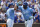 KANSAS CITY, MISSOURI - JUNE 30: Salvador Perez #13 of the Kansas City Royals celebrates his two-run home run with Hunter Renfroe #16 of the Kansas City Royals in the seventh inning against the Cleveland Guardians at Kauffman Stadium on June 30, 2024 in Kansas City, Missouri. (Photo by Ed Zurga/Getty Images)