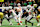 ATLANTA, GEORGIA - JANUARY 20: Will Howard #18 of the Ohio State Buckeyes looks to pass against the Notre Dame Fighting Irish during the first half of the 2025 College Football Playoff National Championship held at Mercedes-Benz Stadium on January 20, 2025 in Atlanta, Georgia. (Photo by Jamie Schwaberow/Getty Images)