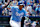 KANSAS CITY, MISSOURI - JUNE 26: Salvador Perez #13 of the Kansas City Royals celebrates an RBI double against the Miami Marlins in the eighth inning at Kauffman Stadium on June 26, 2024 in Kansas City, Missouri. (Photo by Ed Zurga/Getty Images)