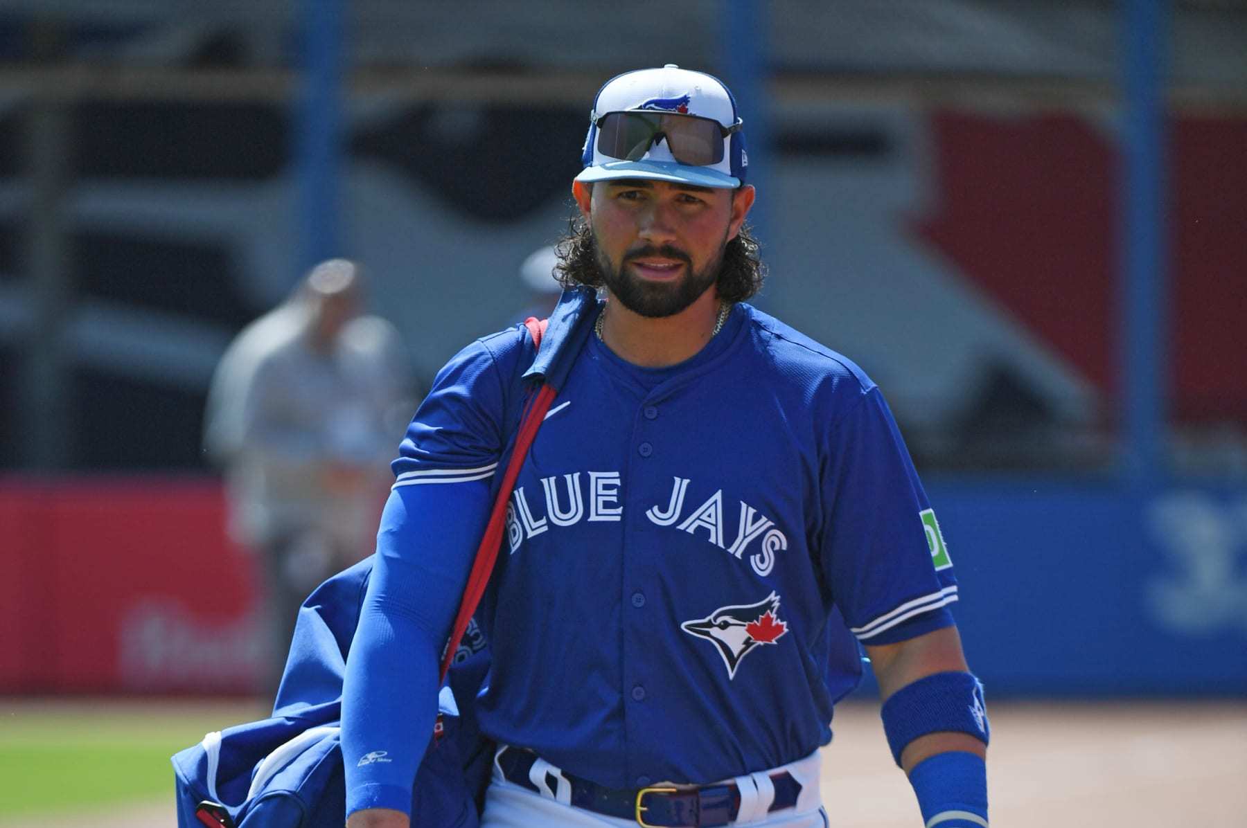 DUNEDIN, FLORIDA - MARCH 15, 2024: Payton Henry #83 of the Toronto Blue Jays walks off the field prior to a spring training game against the Detroit Tigers at TD Ballpark on March 15, 2024 in Dunedin, Florida. (Photo by George Kubas/Diamond Images via Getty Images)