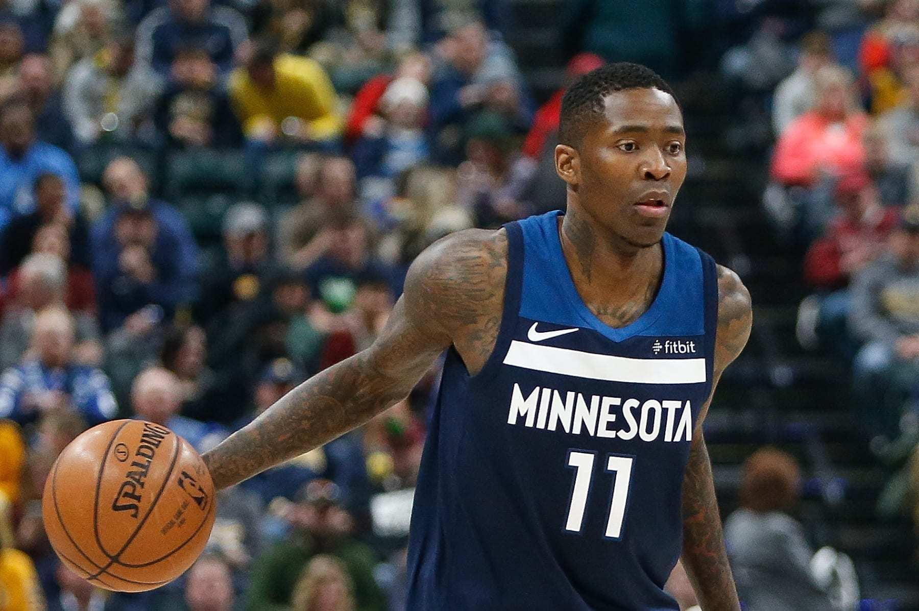 INDIANAPOLIS, IN - DECEMBER 31: Jamal Crawford #11 of the Minnesota Timberwolves dribbles with the ball against the Indiana Pacers during the first half at Bankers Life Fieldhouse on December 31, 2017 in Indianapolis, Indiana. NOTE TO USER: User expressly acknowledges and agrees that, by downloading and or using this photograph, User is consenting to the terms and conditions of the Getty Images License Agreement. (Photo by Michael Reaves/Getty Images) INDIANAPOLIS, IN - DECEMBER 31: Jamal Crawford #11 of the Minnesota Timberwolves dribbles with the ball against the Indiana Pacers during the first half at Bankers Life Fieldhouse on December 31, 2017 in Indianapolis, Indiana. NOTE TO USER: User expressly acknowledges and agrees that, by downloading and or using this photograph, User is consenting to the terms and conditions of the Getty Images License Agreement. (Photo by Michael Reaves/Getty Images)