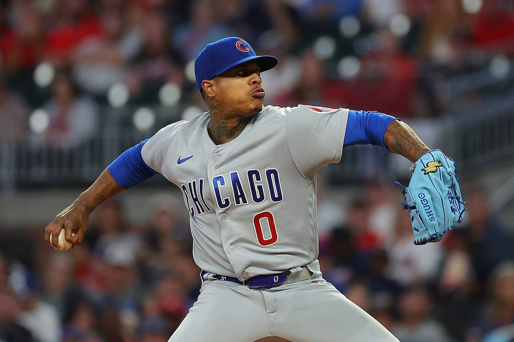 ATLANTA, GEORGIA - SEPTEMBER 28: Marcus Stroman #0 of the Chicago Cubs pitches in the first inning against the Atlanta Braves at Truist Park on September 28, 2023 in Atlanta, Georgia. (Photo by Kevin C. Cox/Getty Images)