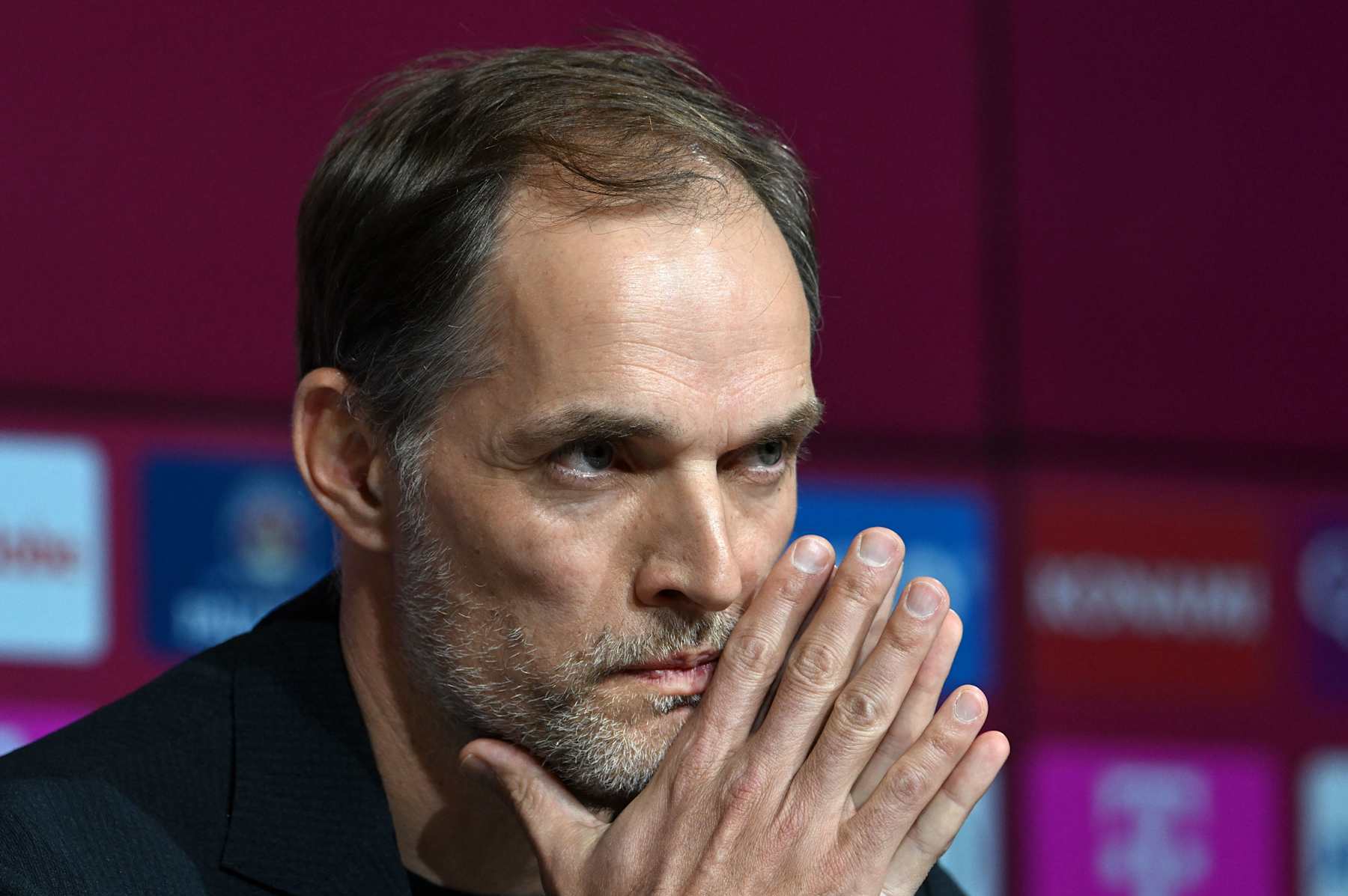 Bayern Munich's new headcoach Thomas Tuchel attends a press conference in Munich, southern Germany, on March 25, 2023. - Bayern Munich announced on March 24, they had appointed former Chelsea and Paris Saint-Germain coach Thomas Tuchel as their new boss after firing Julian Nagelsmann. (Photo by Christof STACHE / AFP) (Photo by CHRISTOF STACHE/AFP via Getty Images)