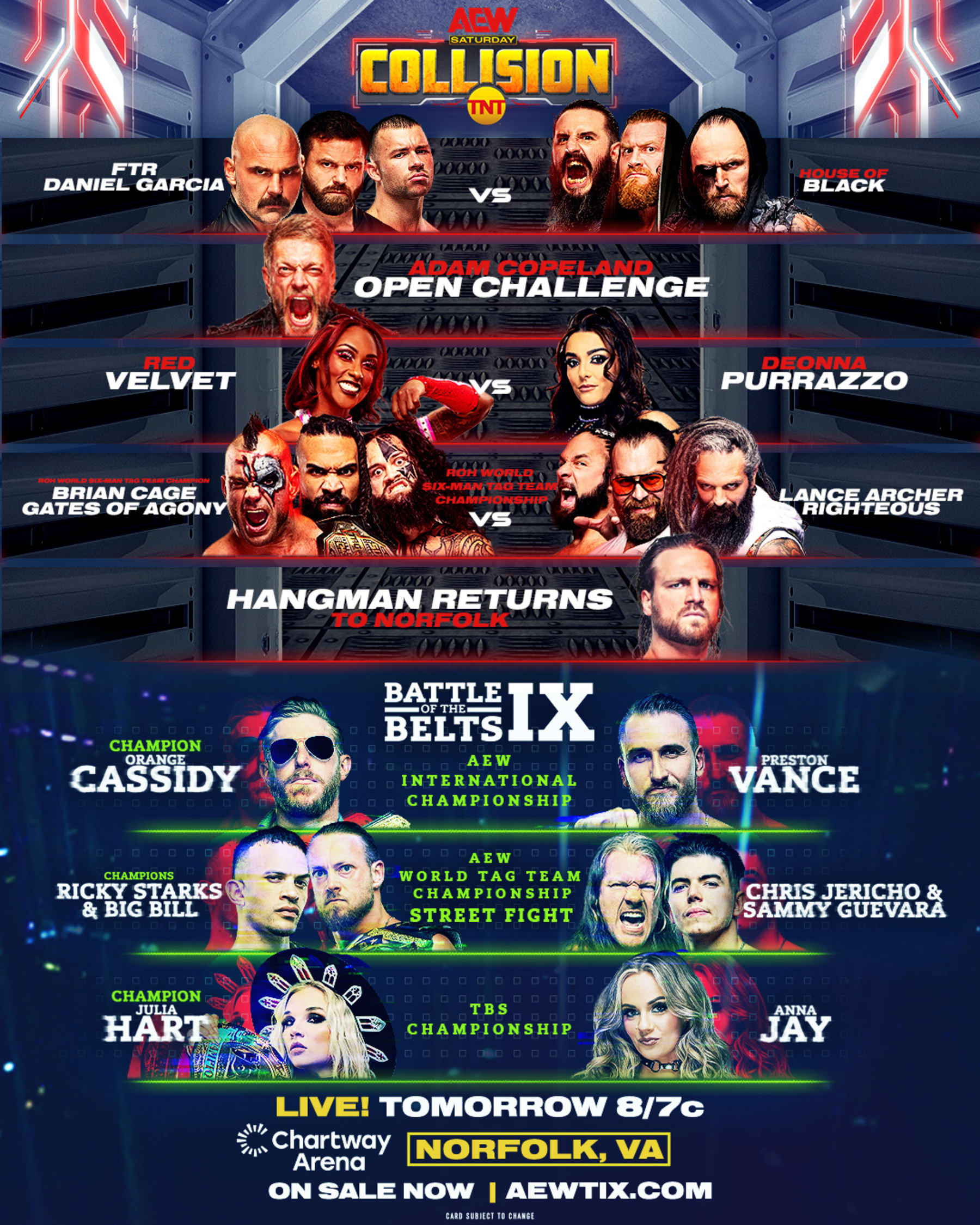 AEW Collision, Battle of the Belts IX Results Winners, Live Grades