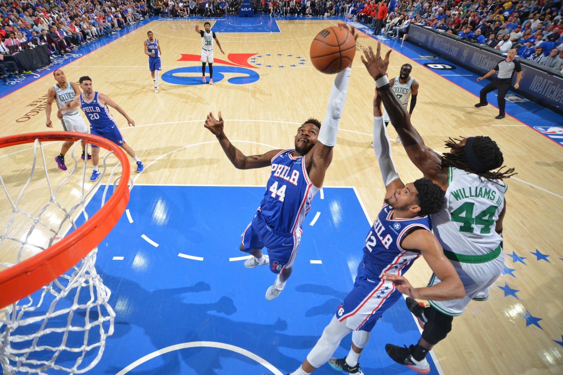 Paul Reed Philadelphia 76ers Game-Used #44 Blue Jersey vs. Boston Celtics  on May 11, 2023