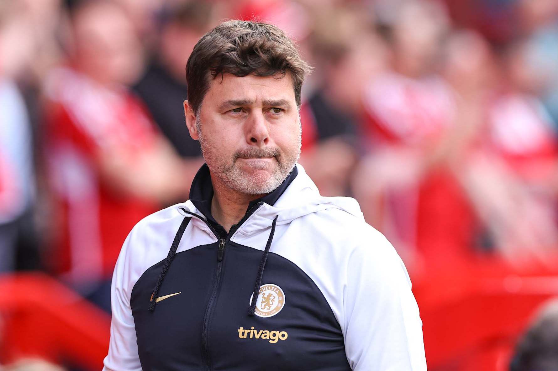 NOTTINGHAM, ENGLAND - MAY 11: Mauricio Pochettino the head coach / manager of Chelsea during the Premier League match between Nottingham Forest and Chelsea FC at City Ground on May 11, 2024 in Nottingham, England.(Photo by Robbie Jay Barratt - AMA/Getty Images)