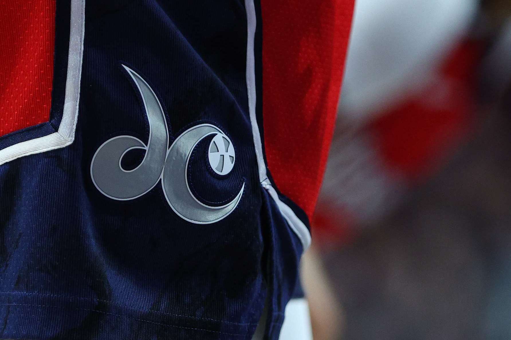 UNCASVILLE, CT - JUNE 04: General view of the Washington Mystics logo on a pair of game shorts during a WNBA game against Connecticut Sun on June 4, 2024, at Mohegan Sun Arena in Uncasville, CT. (Photo by M. Anthony Nesmith/Icon Sportswire via Getty Images)