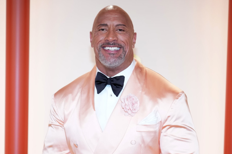 HOLLYWOOD, CALIFORNIA - MARCH 12: Dwayne Johnson attends the 95th Annual Academy Awards on March 12, 2023 in Hollywood, California. (Photo by Kevin Mazur/Getty Images)