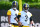 PITTSBURGH, PENNSYLVANIA - JUNE 6:  Justin Fields #2 and Russell Wilson #3 of the Pittsburgh Steelers look on during the Pittsburgh Steelers OTA offseason workout at UPMC Rooney Sports Complex on June 6 2024 in Pittsburgh, Pennsylvania. (Photo by Joe Sargent/Getty Images)