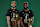 BOSTON, MA - JUNE 17: Jayson Tatum #0 and Jaylen Brown #7 of the Boston Celtics pose for a portrait with the Larry O'Brian Trophy and with the The Bill Russell Finals MVP Trophy after winning Game 5 of the 2024 NBA Finals on June 17, 2024 at the TD Garden in Boston, Massachusetts. NOTE TO USER: User expressly acknowledges and agrees that, by downloading and or using this photograph, User is consenting to the terms and conditions of the Getty Images License Agreement. Mandatory Copyright Notice: Copyright 2024 NBAE (Photo by Jesse D. Garrabrant/NBAE via Getty Images)