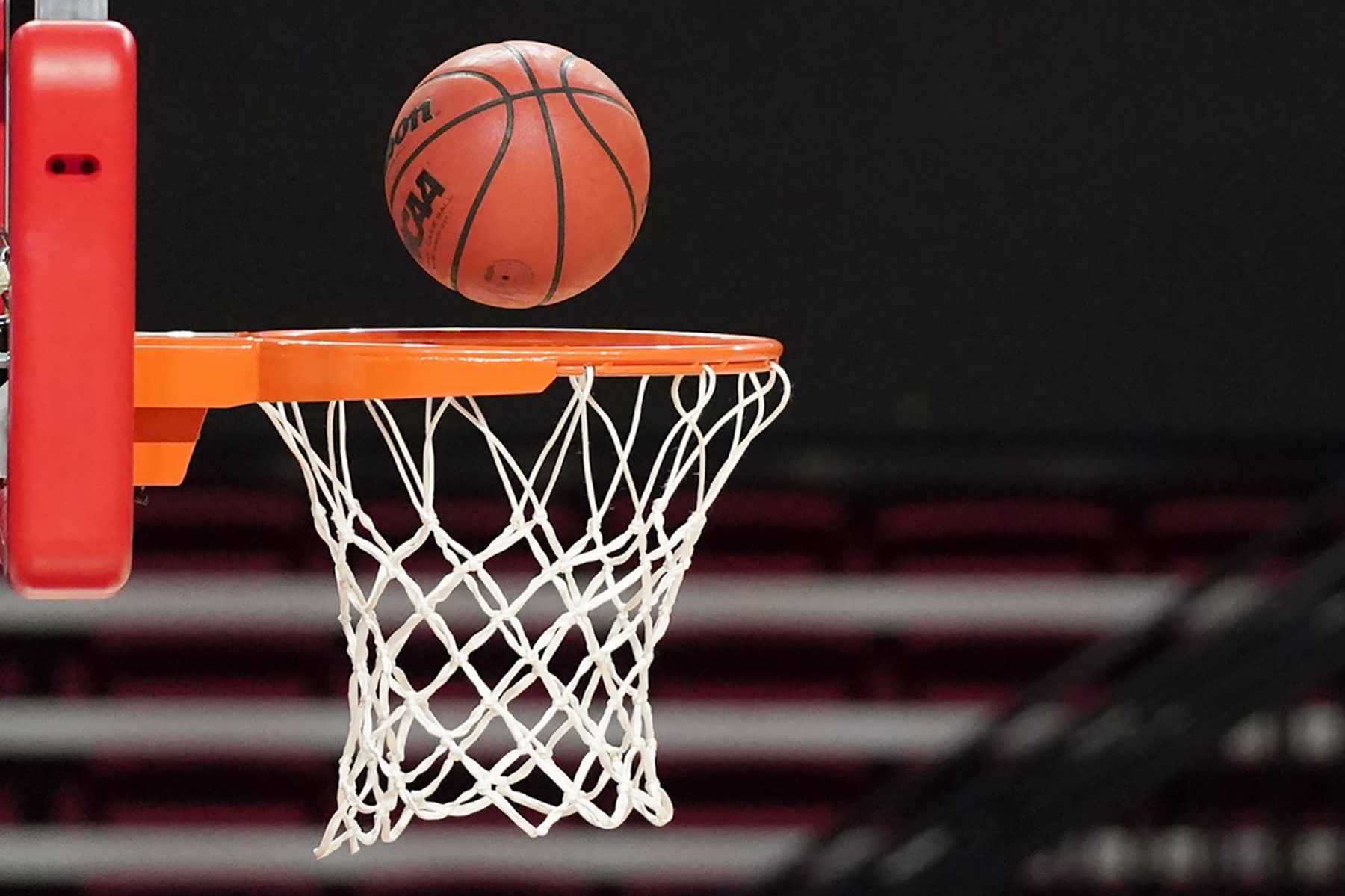 COLLEGE PARK, MD - NOVEMBER 29: Basketballs being shot at the basket before during a college basketball game the Maryland Terrapins and the Mount St. Mary's Mountaineers on November 29, 2020 at the Xfinity Center in College Park, Maryland. (Photo by Mitchell Layton/Getty Images)
