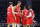 LONDON, ENGLAND - JULY 22: Moritz Wagner #13 of Team Germany talks to Dennis Schroeder #17 of Team Germany during the game against Team USA as part of the 2024 USA Basketball Showcase on July 22, 2024 in London, England at O2 Arena. NOTE TO USER: User expressly acknowledges and agrees that, by downloading and/or using this photograph, user is consenting to the terms and conditions of the Getty Images License Agreement. Mandatory Copyright Notice: Copyright 2024 NBAE (Photo by Joe Murphy/NBAE via Getty Images)