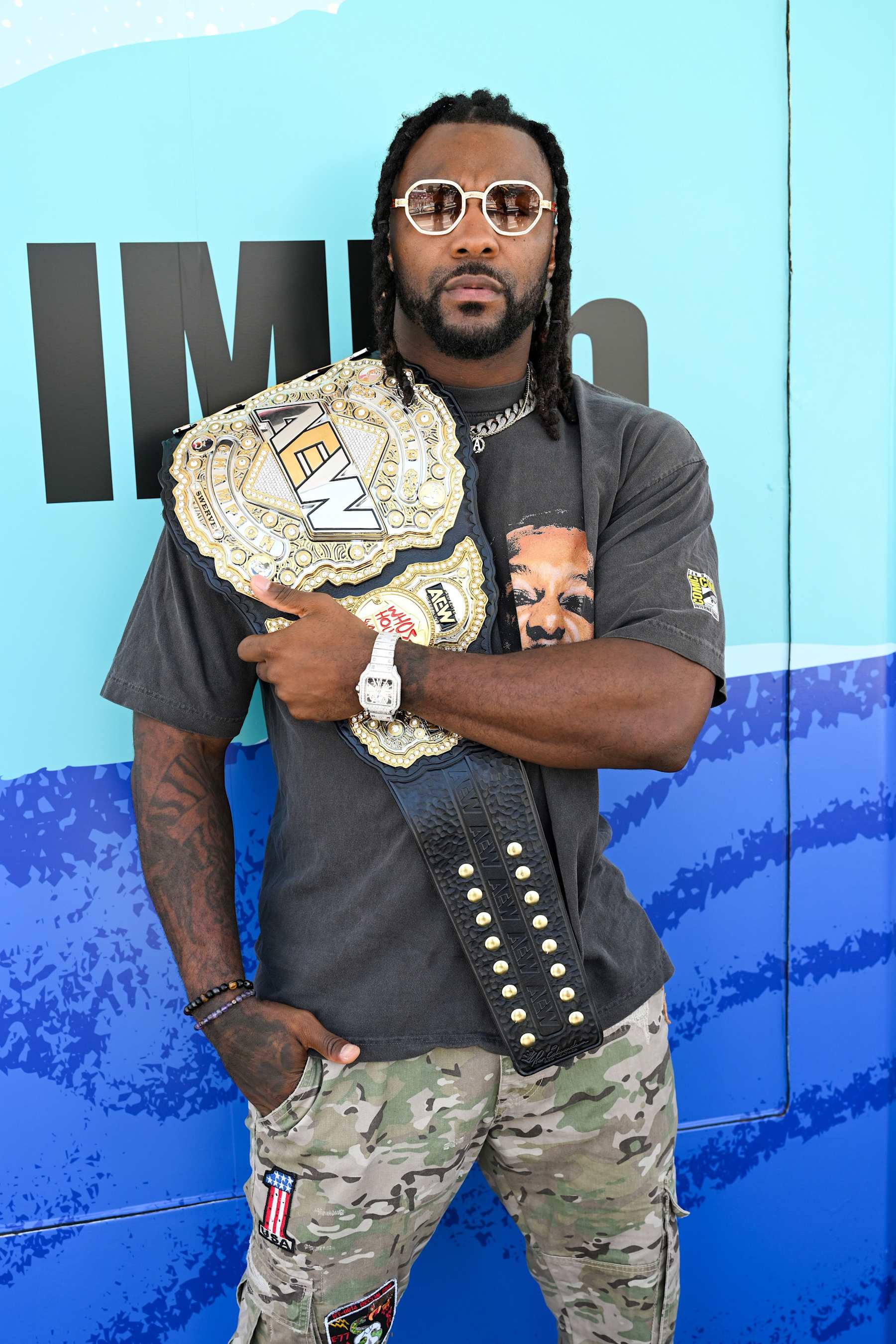 SAN DIEGO, CALIFORNIA - JULY 25: Swerve Strickland attends the IMDboat at San Diego Comic-Con 2024 at The IMDb Yacht on July 25, 2024 in San Diego, California. (Photo by Michael Kovac/Getty Images for IMDb)