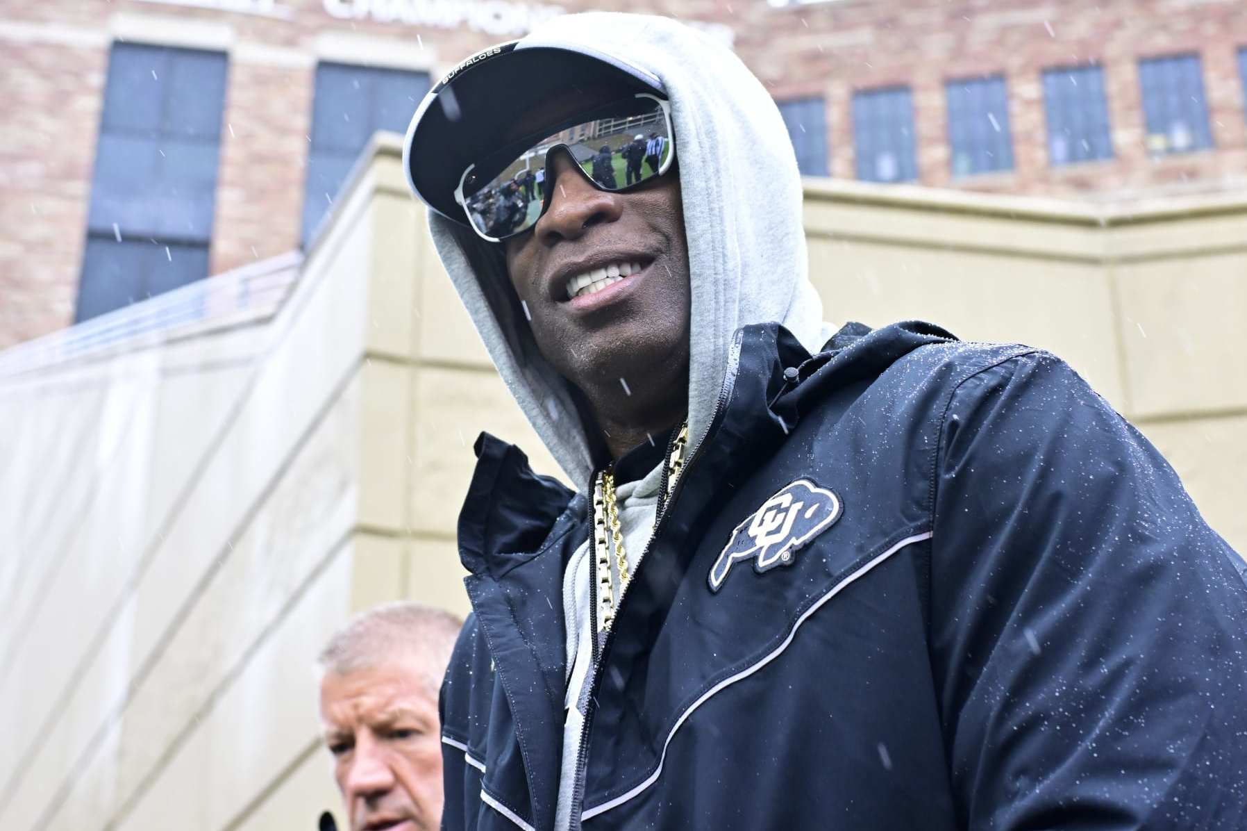 BOULDER, CO - APRIL 27: Colorado Buffaloes head coach Deion Sanders comes out of the locker room for warmups before the Black and Gold spring game at Folsom Field in Boulder, Colorado on Saturday, April 27, 2024. (Photo by Andy Cross/The Denver Post)